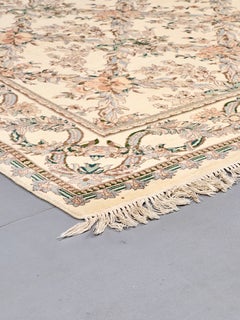 Vintage French Aubusson Savonnerie Revival Floral Rug