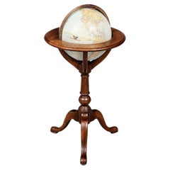 Vintage American Classical Revival Replogle “Comprehensive” Walnut World Globe