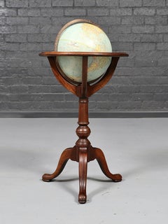 Vintage American Classical Revival Replogle “Comprehensive” Walnut World Globe