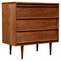 Newly Refinished - Mid Century Modern 3-Drawer Walnut Dresser by Lane