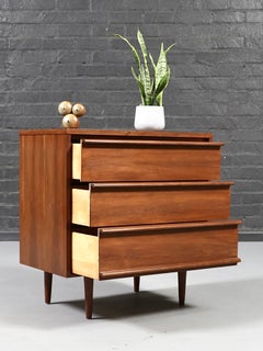 Newly Refinished - Mid Century Modern 3-Drawer Walnut Dresser by Lane