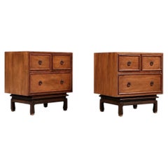 Newly Refinished - Pair of American of Martinsville Chinoiserie Night Stands
