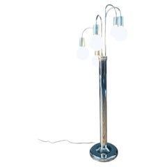 Moderne Chrom-Metallkugel-Stehlampe aus der Mitte des Jahrhunderts