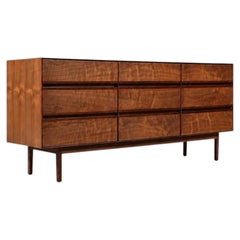 Newly Refinished - Mid-Century Modern Walnut & Rosewood Dresser by Stanley
