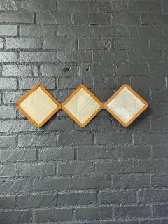 Antique Arts & Crafts Trifold Wall Hanging Vanity Mirror