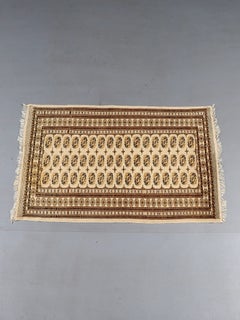 Vintage Pakistani Bokhara Hand-Knotted Wool Rug