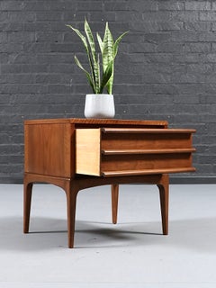 Newly Refinished - Mid-Century Modern “Rhythm” Walnut Night Stand by Lane