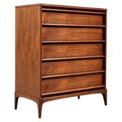 Newly Refinished - Mid-Century Modern “Rhythm” Walnut Highboy Dresser by Lane
