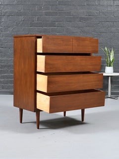 Mid-Century Modern Walnut Highboy Dresser by Coleman of Virginia