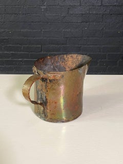 Antique Arts & Crafts Hand-Hammered Copper & Brass Pouring Vessel