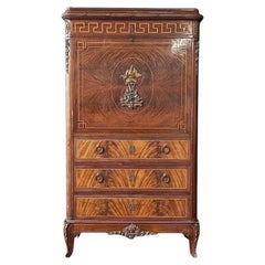 Antique French Louis XVI Style Drop-Down Desk Cabinet