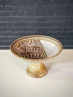 Mid-Century Modern Ceramic Footed Bowl