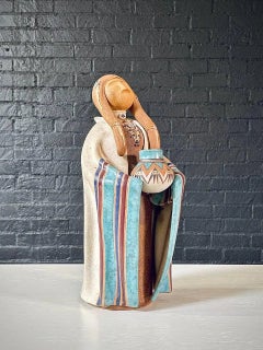 Vintage Native American “Hopi Maiden” Ceramic Sculpture by Terry Slonaker