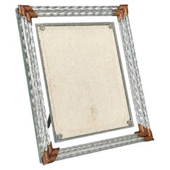 Italian Regency Beveled Glass & Twisted Lucite Picture Frame