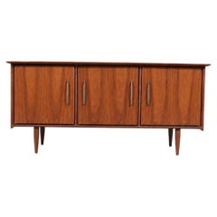 Newly Refinished - Mid Century Modern Solid Walnut 3-Door Credenza by Ace-Hi