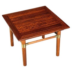 Newly Refinished - Mid-Century Modern Rosewood, Walnut & Brass Side Table