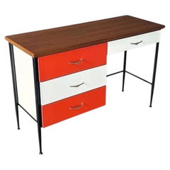 Newly Refinished - Mid-Century Modern Two-Tone Lacquered & Walnut Writing Desk