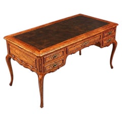 John Widdicomb Louis XV Fruitwood & Leather Top Writing Desk with Pull-Out Side