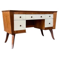 Neu restauriert – Schreibpult im Mid-Century-Modern-Stil mit zweifarbiger Lackierung