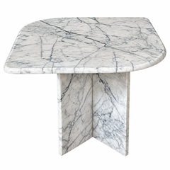 Vintage Italian Post Modern Carrara “Tear Drop” Side Table