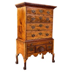 American Chippendale Revival Wood Highboy Dresser