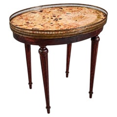 French Louis XVI Revival Breccia Marble & Brass Side Table