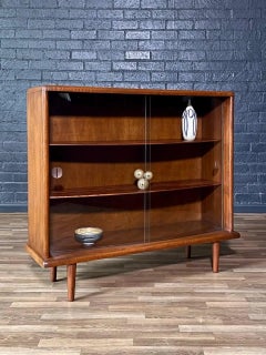 Newly Refinished - Mid-Century Modern Bow Front Bookcase Credenza