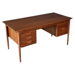 Newly Refinished - Mid-Century Danish Modern Walnut Executive Desk