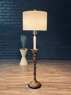 Hollywood Regency Gilt Leaf Floor Lamp