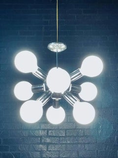 Vintage Space Age Atomic Chrome Sputnik Chandelier