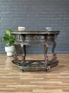 Vintage Chinese Qing Dynasty Style Hand-Carved Console or Altar Table w/ Foo Dog