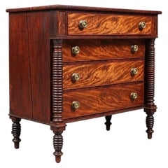 American Empire Flame Mahogany Four-Drawer Dresser