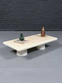Table basse moderne italienne avec piètement à double socle