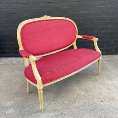 Antique French XVI Canapé Love Seat en Wood sculpté