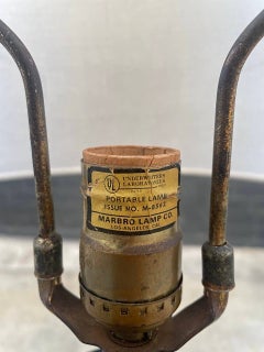 Vintage Metal Table Lamp with Motif by Marbro