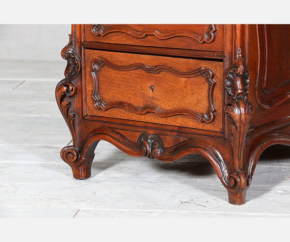 Leather French Louis XV-Style Executive Desk