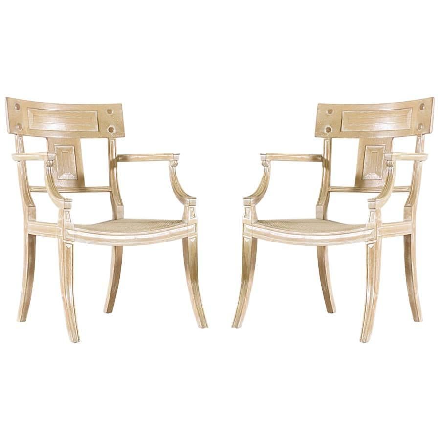 Pair of Klismos Armchairs by Michael Taylor