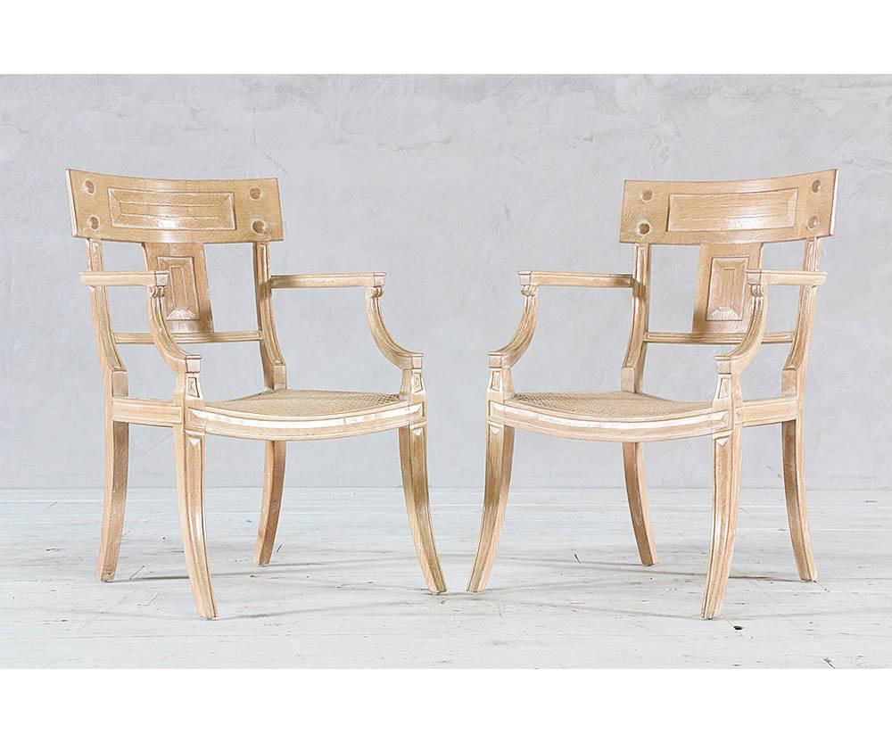 American Pair of Klismos Armchairs by Michael Taylor