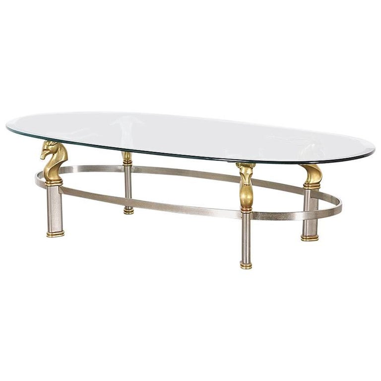 Set Of Complementing Walnut Gazelle Coffee Tables For At 1stdibs Italian Brass And Steel Gazelle Head Coffee Table
