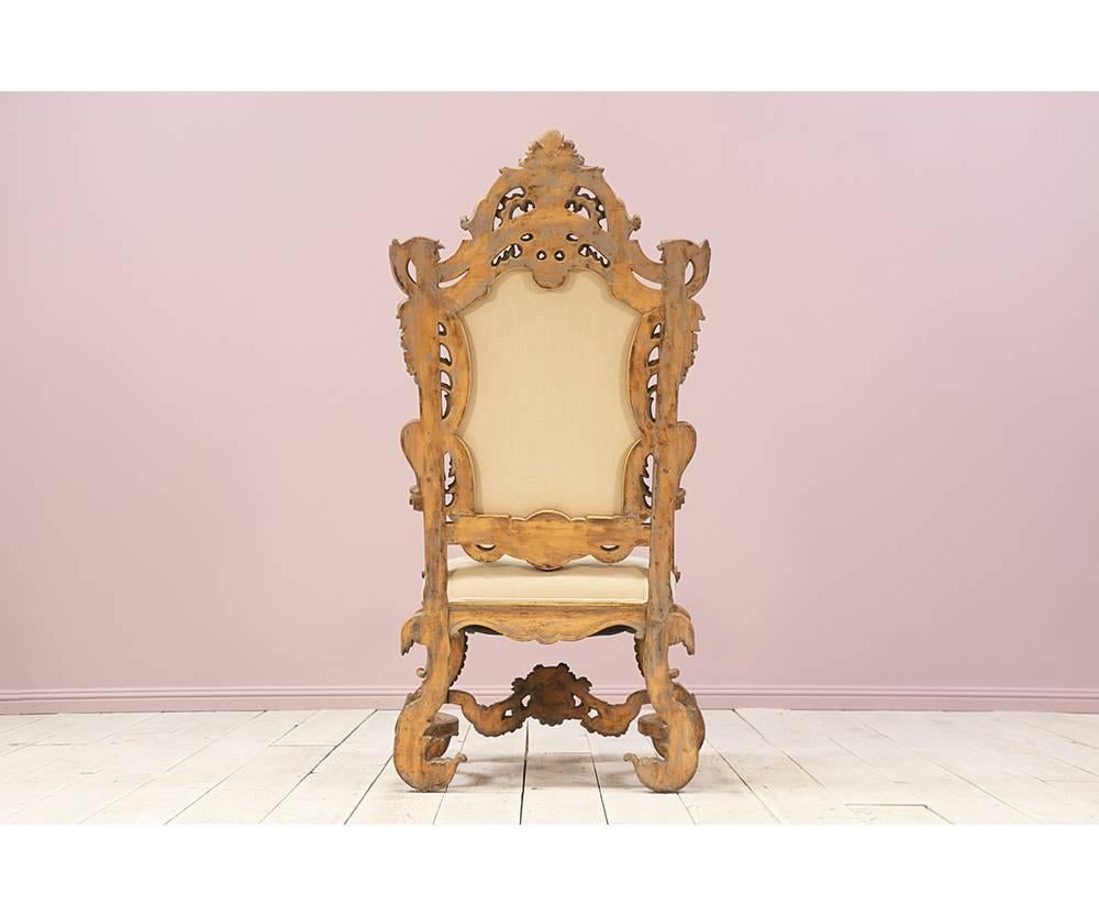 1930s Renaissance Revival Throne Chairs 3