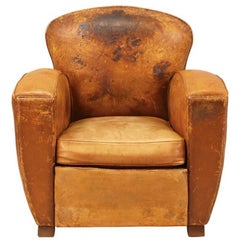 French 1920s Leather Club Chair