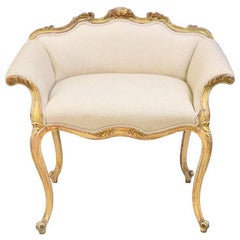 French Louis XV-Style Vanity Bench