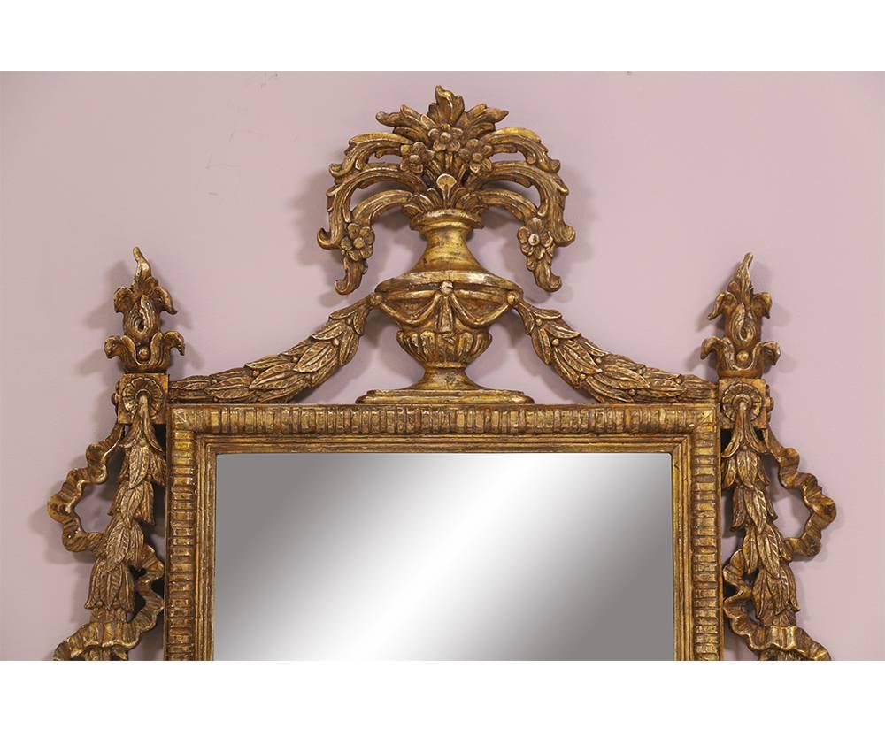 American Monumental Pair of Neoclassical Gilt Wood Mirrors