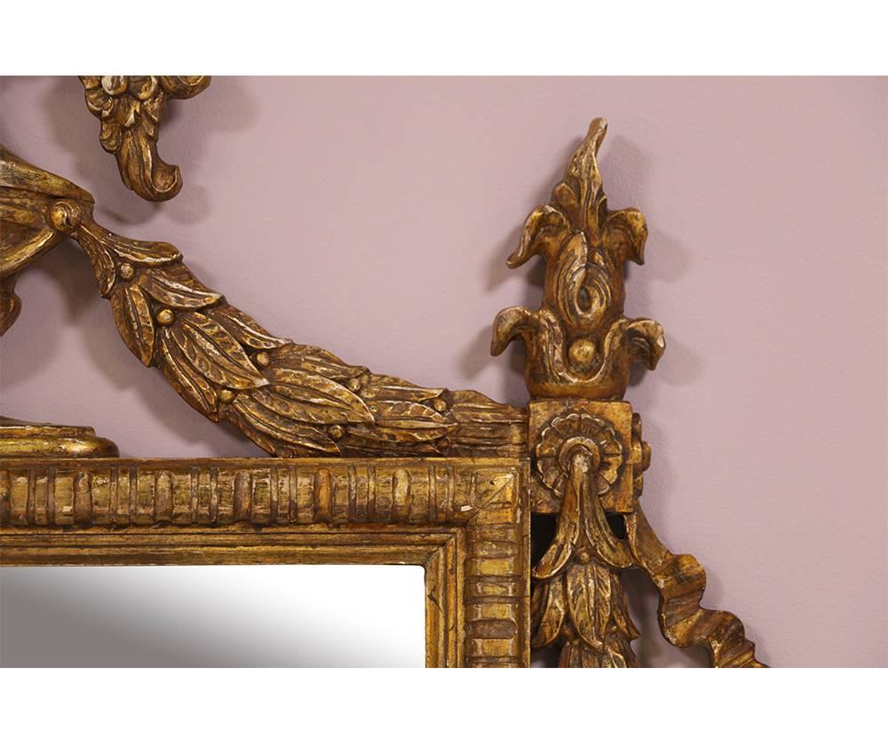 Glass Monumental Pair of Neoclassical Gilt Wood Mirrors