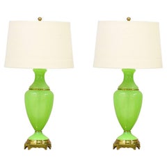 French Chartreuse Opaline Lamps