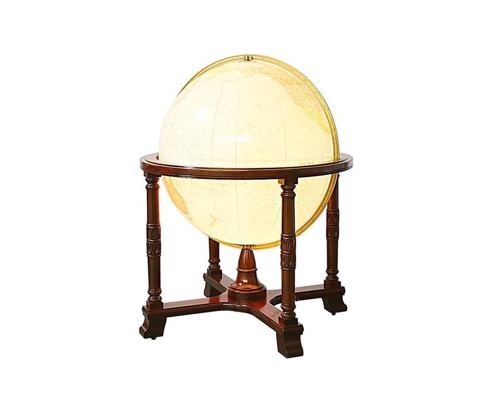 Mid-Century Modern Antique “Diplomat” Illuminated Globe by Replogle Globes