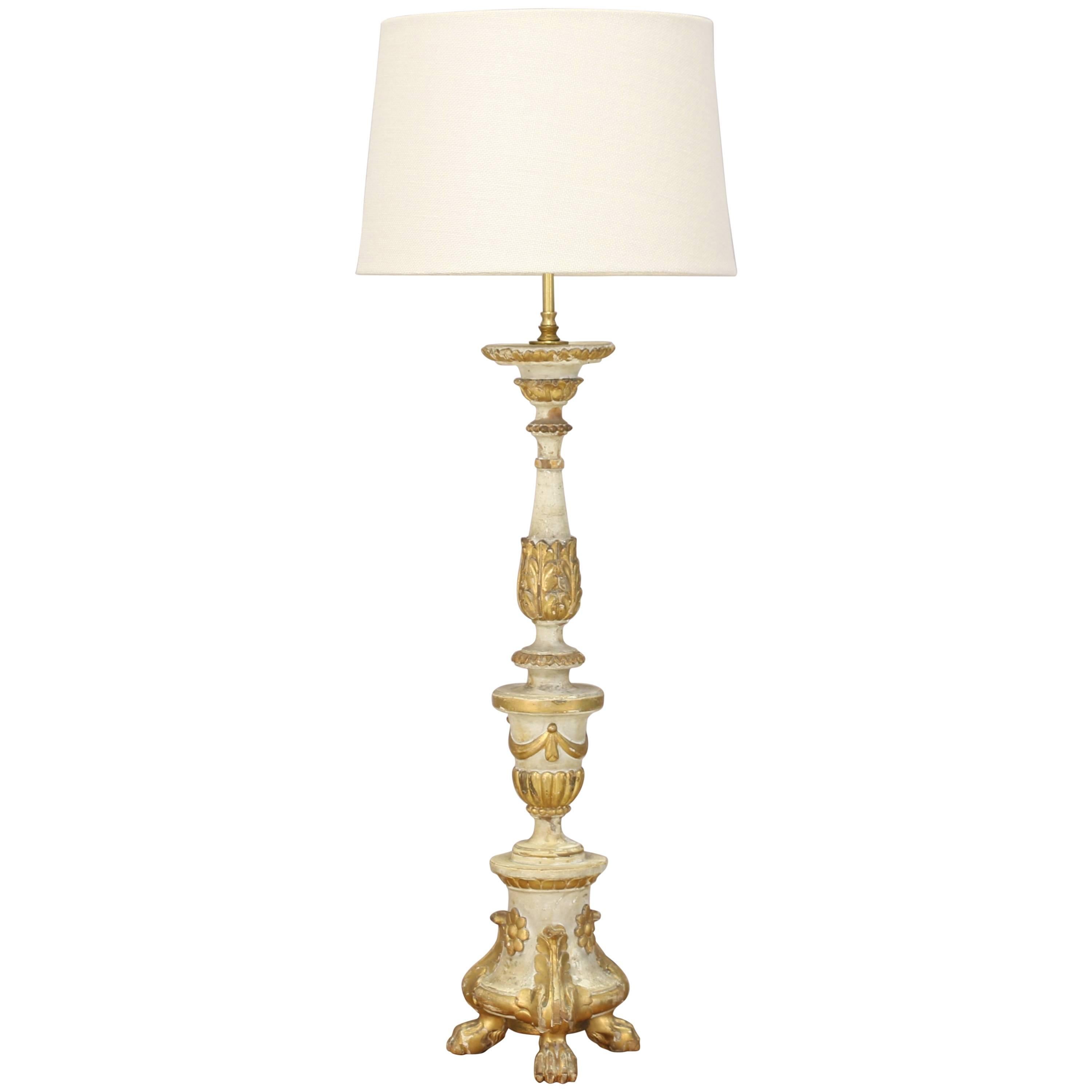 Late 19th Century Italian Altar Stick Lamp