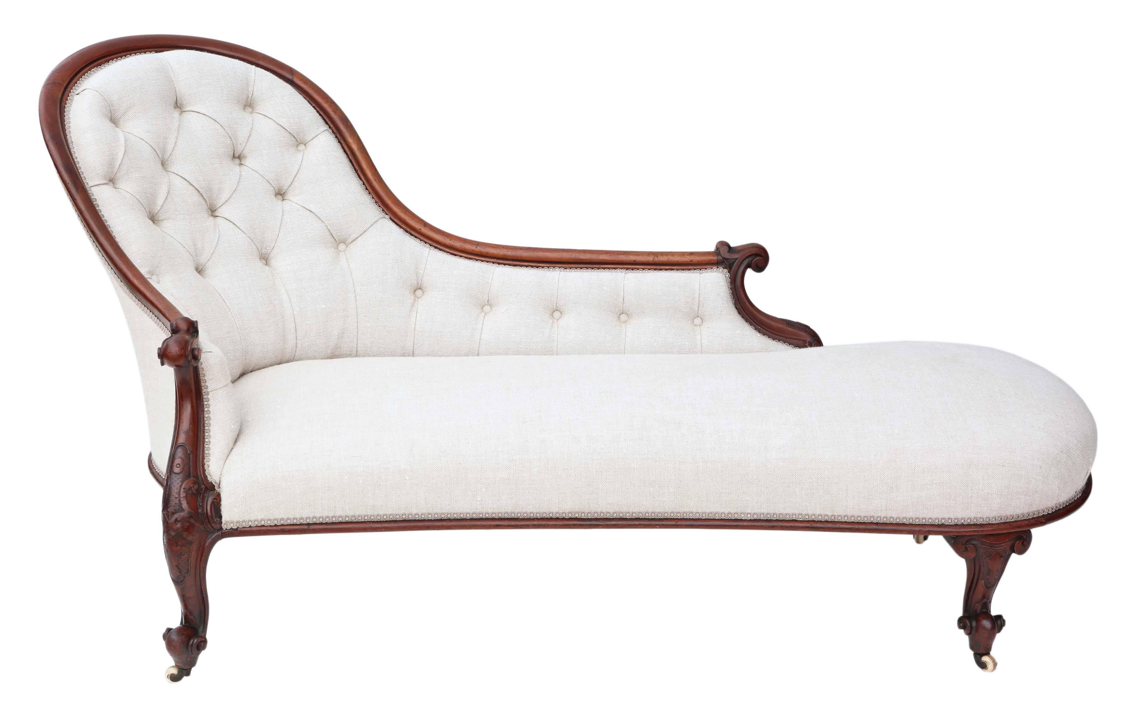 Mid-19th Century Antique Quality Victorian circa 1860 Mahogany Chaise Longue Sofa