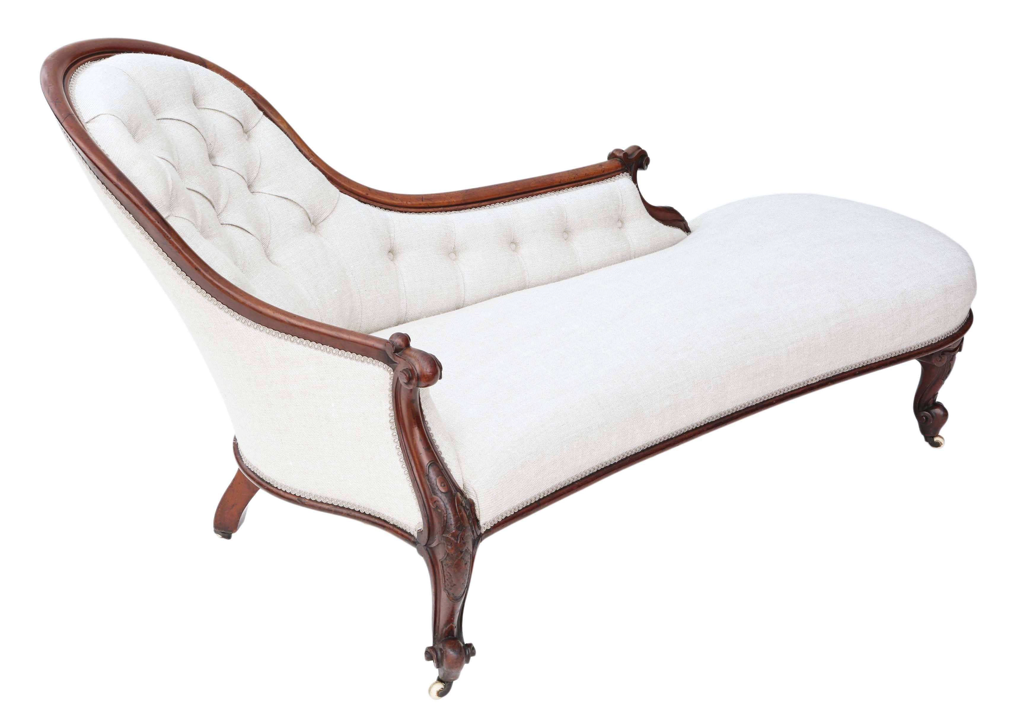 Antique Quality Victorian circa 1860 Mahogany Chaise Longue Sofa 3