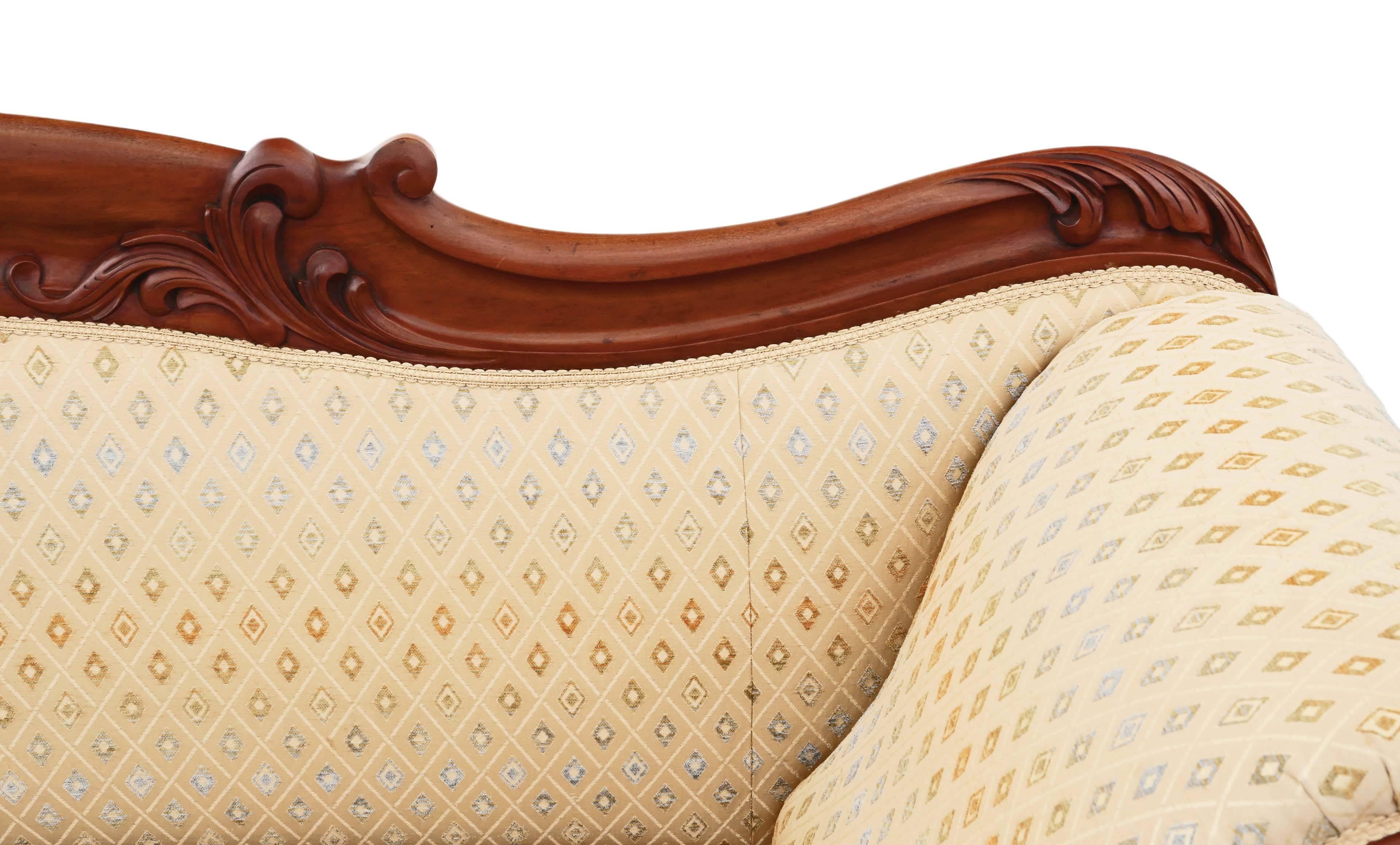 British Antique Quality Victorian/William iv Mahogany Scroll Arm Sofa Chaise Longue For Sale